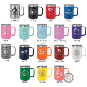 ITS THE LITTLE THINGS IN LIFE Light Blue 15 oz Coffee Cup w/Slide Top Lid | Insulated Travel Coffee Mug | Unique Gift Ideas From Women or Men | Compare Price To Yeti Rambler