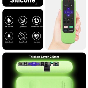 Roku Voice Remote Cover for Roku RC580,Select Series HD TV 2024,Stick 4k+,RCA1R 2022,RCAL7R Remote Shockproof Silicone Protective Case for Streaming Stick 4K with Remote Loop(Glow Green)