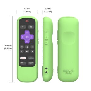 Roku Voice Remote Cover for Roku RC580,Select Series HD TV 2024,Stick 4k+,RCA1R 2022,RCAL7R Remote Shockproof Silicone Protective Case for Streaming Stick 4K with Remote Loop(Glow Green)