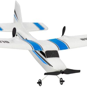 QT RC Plane 2.4Ghz 2 Channel Remote Control Airplane Ready to Fly,Durable EPP Foam RC Aircraft for Adults and Beginner, Easy & Ready to Fly, Great Gift Toy for Kids (Blue)