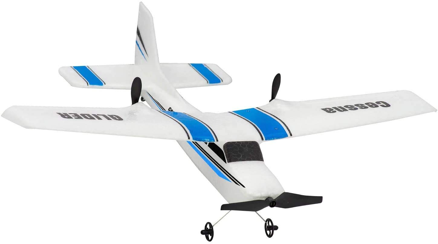 QT RC Plane 2.4Ghz 2 Channel Remote Control Airplane Ready to Fly,Durable EPP Foam RC Aircraft for Adults and Beginner, Easy & Ready to Fly, Great Gift Toy for Kids (Blue)