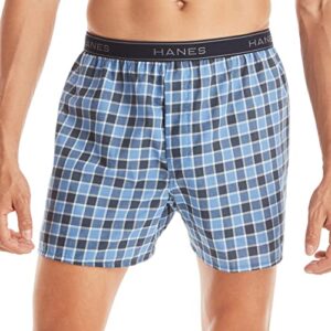 Hanes Men's Tagless Boxer With Exposed Waistband Multi-Packs, 6 Pack - Assorted, Large