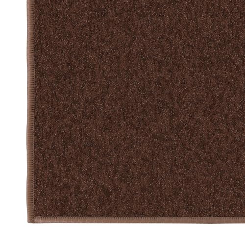 Machine Washable Modern Solid Design Non-Slip Rubberback 2x3 Traditional Area Rug for Entryway, Bedroom, Kitchen, Bathroom, 2'3" x 3', Brown