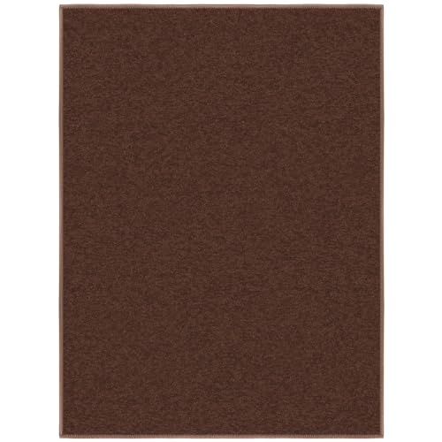 Machine Washable Modern Solid Design Non-Slip Rubberback 2x3 Traditional Area Rug for Entryway, Bedroom, Kitchen, Bathroom, 2'3" x 3', Brown