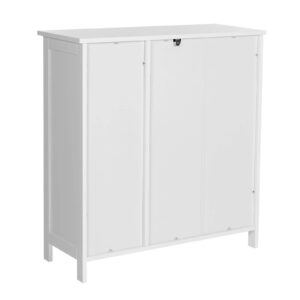 VASAGLE Bathroom Floor, Freestanding Storage Cabinet with Drawer, 3 Open Compartments, Adjustable Shelves, 11.8 x 29.5 x 31.5 Inches, Matte White UBBC142W01