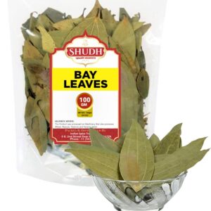 Shudh Bay Leaf (Leaves) Whole Spice Hand Selected Extra Large 3.5oz (100g) ~ All Natural | Gluten Friendly | NON-GMO | Vegan | Indian Origin (Tej Patta)