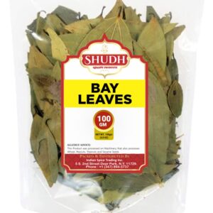 Shudh Bay Leaf (Leaves) Whole Spice Hand Selected Extra Large 3.5oz (100g) ~ All Natural | Gluten Friendly | NON-GMO | Vegan | Indian Origin (Tej Patta)