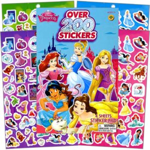 Disney Princess Series Sticker Book Over 200+ - Perfect for Gifts, Party Favor, Goodies, Reward, Scrapbooking, Stocking Stuffer, Children Craft, Classroom, School for Kids Girls, Boys, Toddlers