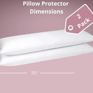 CirclesHome Body Pillow Protectors (20 X 55) - 100% Zippered Cotton Body Pillow Covers - Extra Long Zippered Pillowcase - Protects Pillows from Dirt, Dust and Debris (Body- Set of 2 - 20x55)