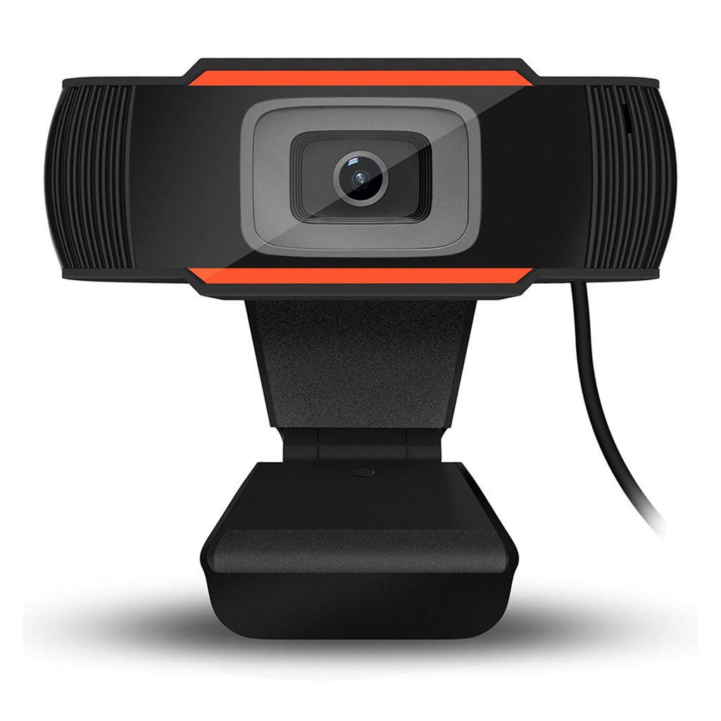 Auto Focus 720P HD Webcam with Mic, Auto Color Correction Web Camera for Streaming Recording, Live Video, Video Gaming (Orange)