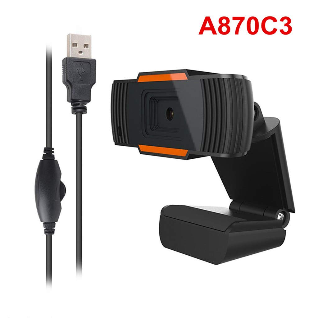 Auto Focus 720P HD Webcam with Mic, Auto Color Correction Web Camera for Streaming Recording, Live Video, Video Gaming (Orange)