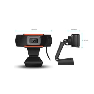 Auto Focus 720P HD Webcam with Mic, Auto Color Correction Web Camera for Streaming Recording, Live Video, Video Gaming (Orange)