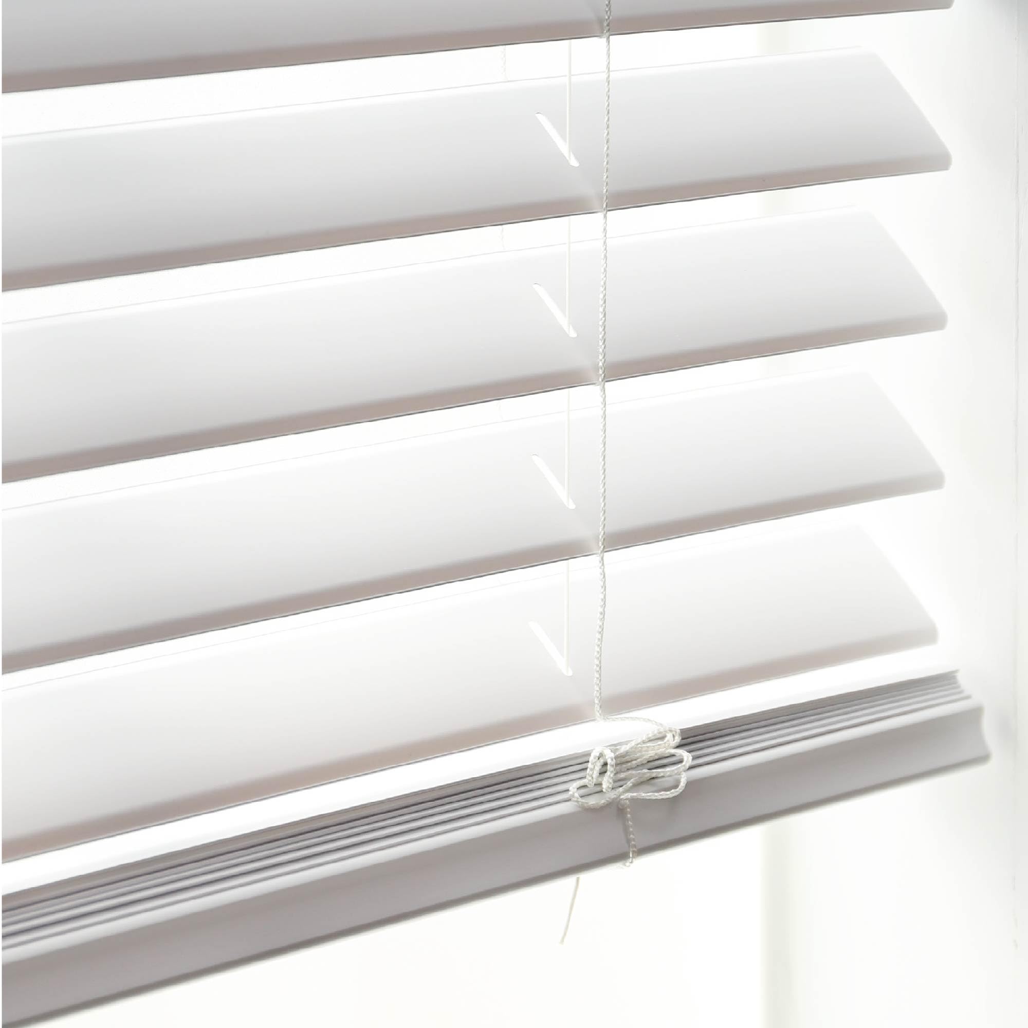 DEZ FURNISHINGS 2" Cordless Flat Slat Venetian Blind, 61.5"W x 64"H, White