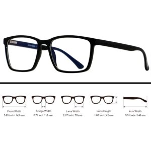 ANDWOOD Blue Light Blocking Glasses Men Women Computer Filter Large Frame Bluelight Blocker Anti Blue Ray Square Black