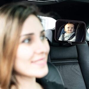 Baby Car Mirror Rear Facing Baby Essentials 100% Shatterproof Safest Clear View 360° Adjustable to All Seats and Ages Crash Tested Fully Assembled