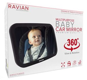 baby car mirror rear facing baby essentials 100% shatterproof safest clear view 360° adjustable to all seats and ages crash tested fully assembled