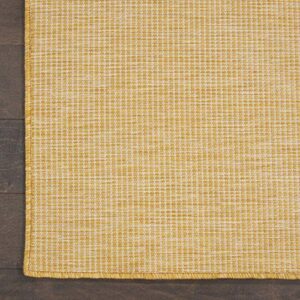 Nourison Positano Indoor-Outdoor Yellow 8' x 10' Area Rug, Easy Cleaning, Non Shedding, Bed Room, Living Room, Dining Room, Backyard, Deck, Patio (8x10)