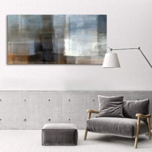 Muolunna A62275 Canvas Prints Abstract Wall Art Print Paintings Grey and Brown Home Decor Stretched and Framed Ready to hang for Living Room Bedroom and Office Home Kitchen Artwork 30x60inch