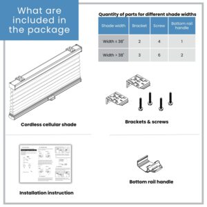 BlindsAvenue Cellular Honeycomb Cordless Shade, 9/16" Single Cell, Blackout, Antique Pewter, Size: 23.5" W x 48" H