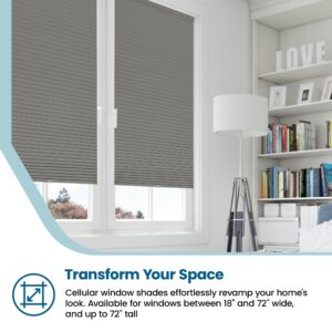 BlindsAvenue Cellular Honeycomb Cordless Shade, 9/16" Single Cell, Blackout, Antique Pewter, Size: 23.5" W x 48" H