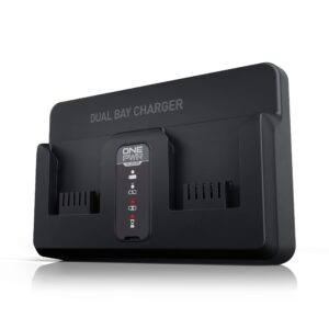 hoover onepwr dual bay charger, compact 2 battery charging hub, bh05200, black