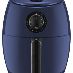 Elite Gourmet EAF-0201BG Personal 2.1 Qt. Compact Space Saving Electric Hot Air Fryer Oil-Less Healthy Cooker, Timer & Temperature Controls, 1000W, Quart, Blue Gray