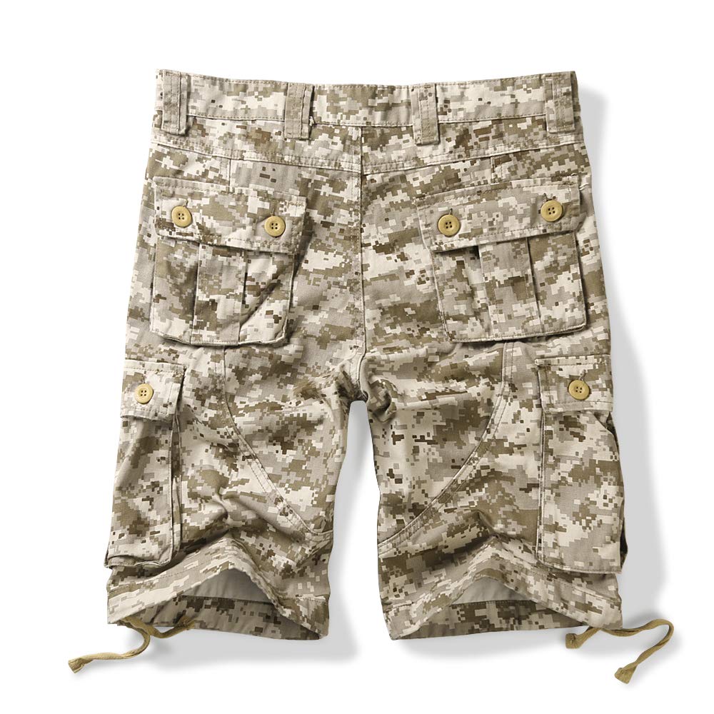 OCHENTA Men's Camo Cargo Shorts with 6 Pockets Casual Military Work Outdoor Wear Camo S 38