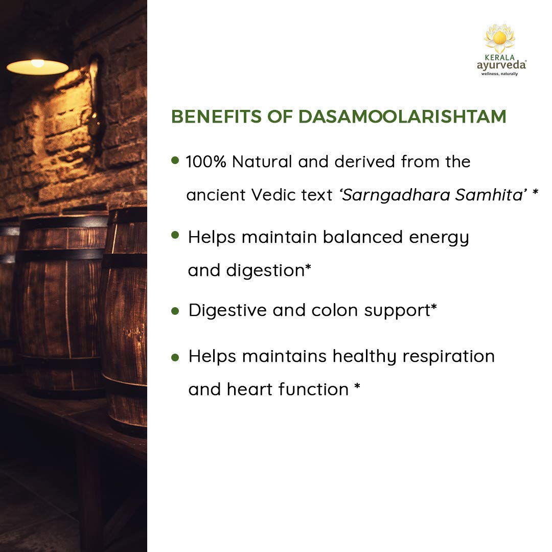 Kerala Ayurveda Dasamoolarishtam - Ayurvedic Liquid Supplement for Healthy Digestion, Balanced Energy & Healthy Respiration, 15.21 Fl Oz