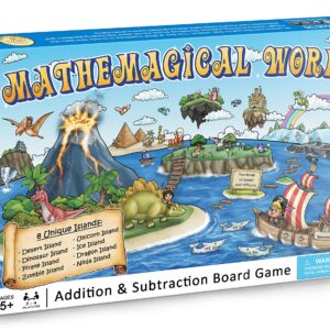 Mathemagical World - Addition & Subtraction Math Board Game for Kids, 2-4 players, Ages 5+ and Perfect for Homeschool, Kindergarten, Pre-k, and Gifted & Talented Prep