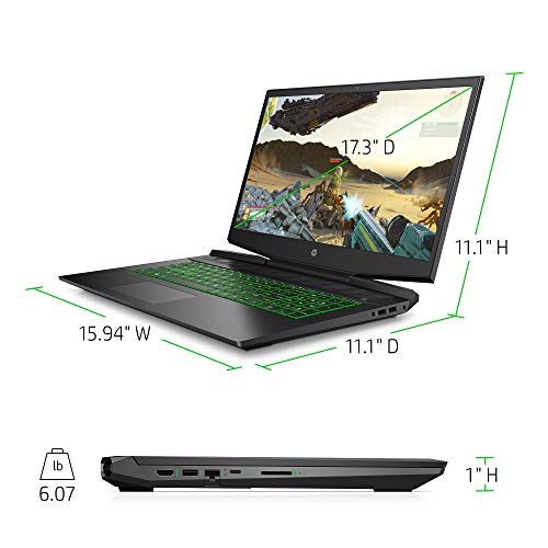 HP Pavilion Gaming Laptop 17-inch, Intel Core i7, NVIDIA GeForce GTX 1660 Ti with Max-Q, 16 GB RAM, 256 GB SSD, Windows 10 Home (17-cd1030nr, Shadow Black)