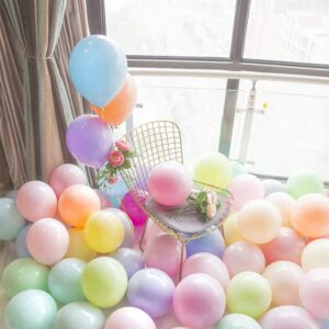 Latex Balloons Macaron Rainbow Party Balloons Thicken Round 5 Inch Glossy Helium Candy Pastel Balloons for Birthday Wedding Engagement Anniversary Christmas Festival Party Decorations 200 Pack