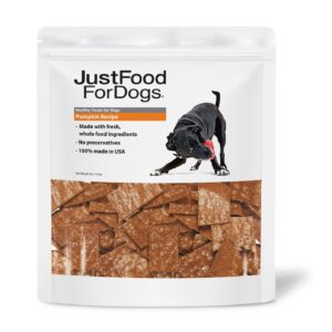 JustFoodForDogs Limited-Ingredient Pumpkin Healthy Dog Treats, Made in The USA, 5 oz