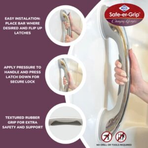 Safe-er-Grip Changing Lifestyles Suction Cup Grab Bars for Bathtubs & Showers; Safety Bathroom Assist Handle, Chrome, 16 inches