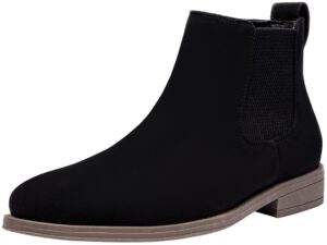 jousen men's chelsea boots casual suede fall ankle boots simple style boots for men size 10 (amy658a black 10)