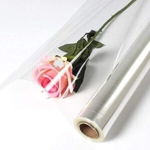 Purple Q Crafts Clear Cellophane Wrap Roll 16 Inches Wide 200 Feet Long Thick Cellophane Roll for Baskets Gifts Flowers Food Safe Cello Rolls. (16" x200')