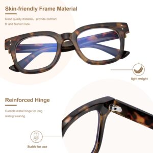 Madison Avenue Women Blue Light Glasses,Oversize, Anti Eyestrain & UV Protection Computer Eyeglasses (Tortoiseshell)