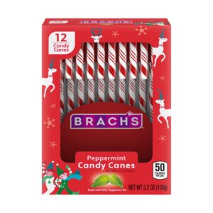 Brach's Bobs Red & White Mint Canes, Christmas Candy, Stocking Stuffers for Kids, Holiday Classic, 5.3 Oz, 12 Count (Pack of 1)