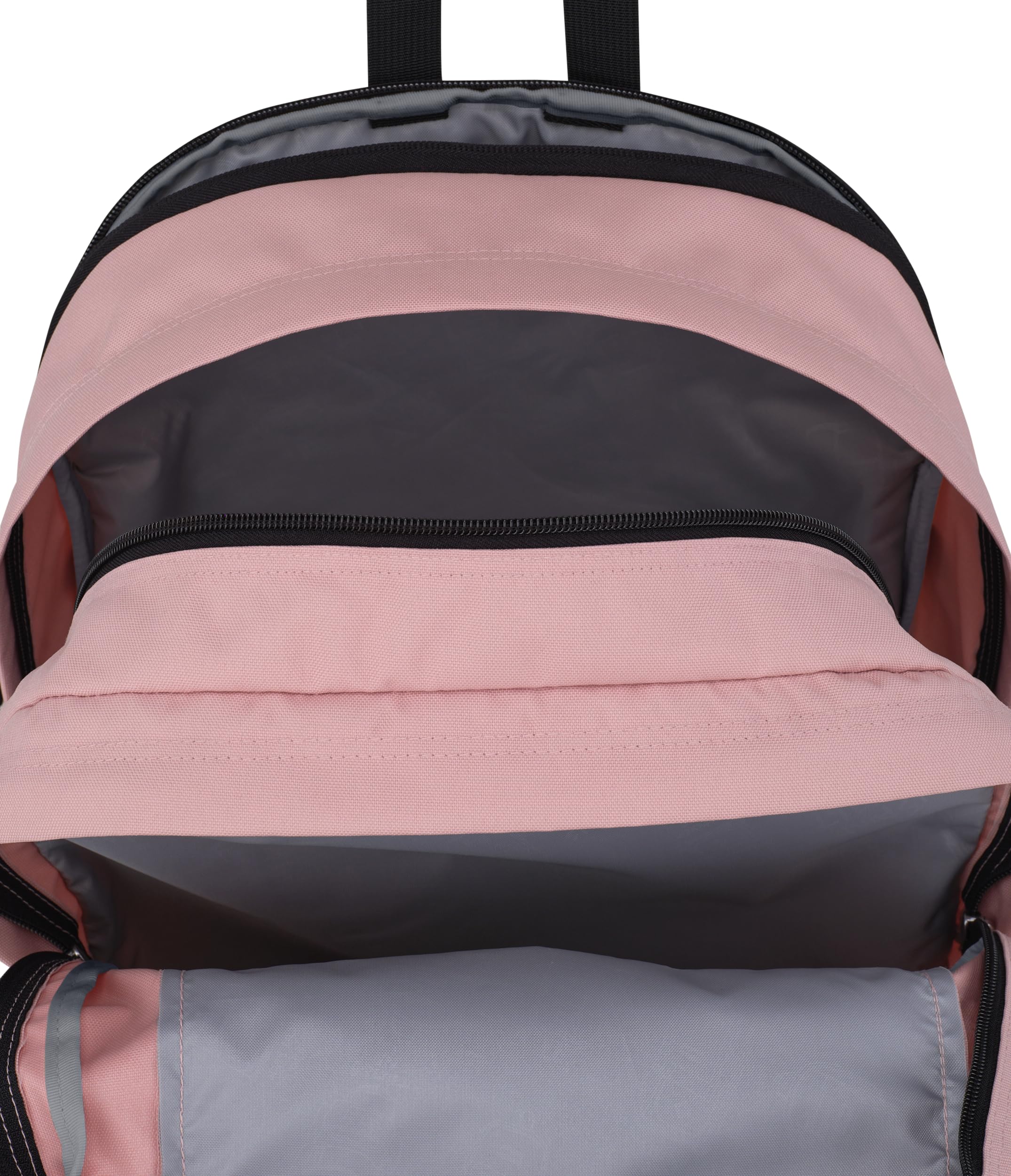 JanSport Main Campus Backpack - Travel, or Work Bag w 15-Inch Laptop Sleeve and Dual Water Bottle Pockets, Misty Rose