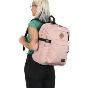 JanSport Main Campus Backpack - Travel, or Work Bag w 15-Inch Laptop Sleeve and Dual Water Bottle Pockets, Misty Rose