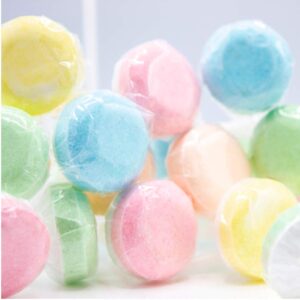 100 Double Lollies, Fruit-Flavored Sweet Tart Lollipops Individually Wrapped, Perfect for Summer Camp, Retro Parties and Goody Bag Fillers, Bulk Tub of Vintage Pastel Candy, By 4YoreElves, 28 oz