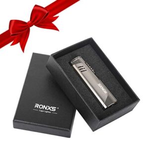 RONXS Torch Lighter, Triple Jet Flame Lighter with Punch, Refillable Windproof Pocket Butane Lighter, Ideal Gift for Men Father (Butane Gas Not Included)