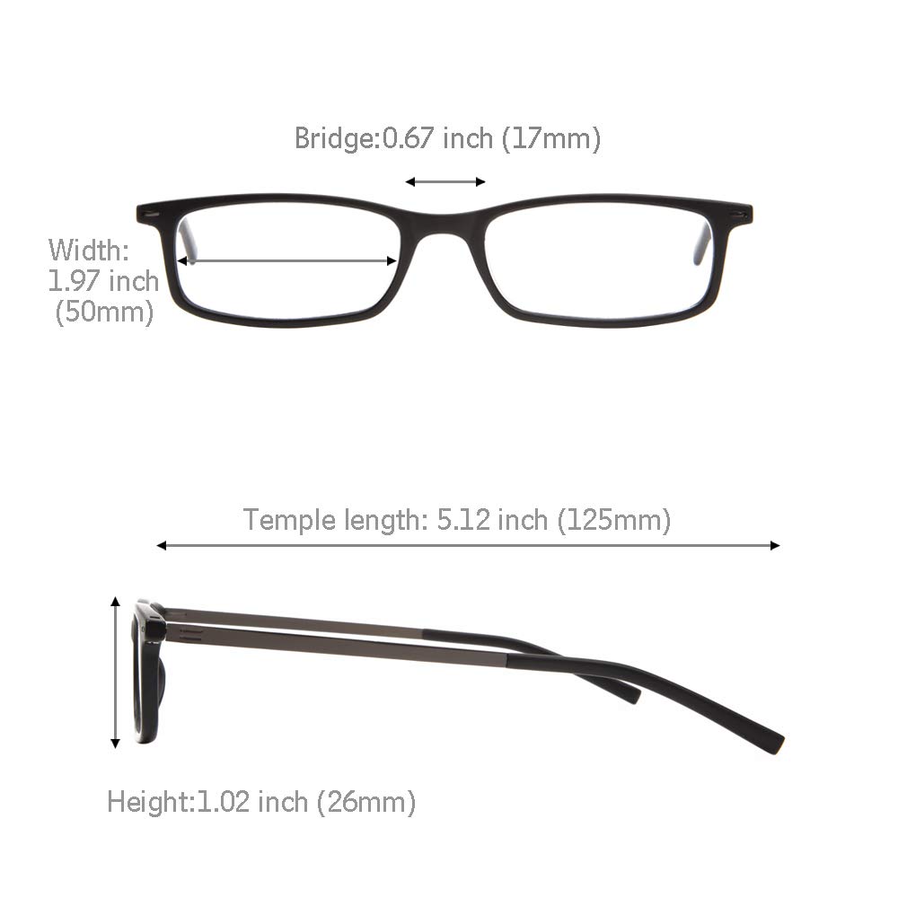 EYEGUARD Reading Glasses with Portable Case Slim Mini Pocket Readers for Women Men Eye Glasses