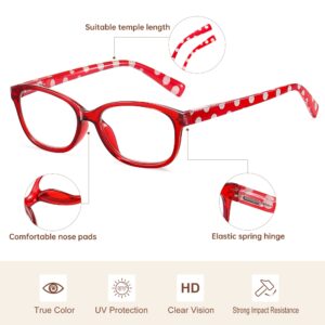 EYEGUARD Polka Dots Fashion Ladies Reading Glasses 4 Pairs Spring Hinge Readers for Women