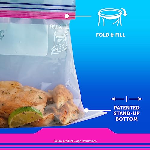 Ziploc Gallon Food Storage Bags, Stay Open Design with Stand-Up Bottom, Easy to Fill, 80 Count