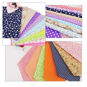 Konsait 56 Pieces 10x10'' Multi-Color Fabric Patchwork Cotton Mixed Squares Bundle Sewing Quilting Craft, Craft Fabric Bundle Squares Patchwork DIY Sewing Scrapbooking Quilting Dot Stripe