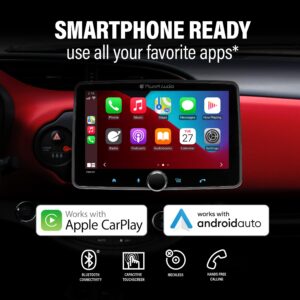 Planet Audio P80CPAC Car Stereo System, Apple CarPlay, Android Auto - Single Din, 8 Inch Touchscreen, Bluetooth Audio and Calling Head Unit, AM/FM Radio Receiver, No CD Player, USB, Hook to Amplifier