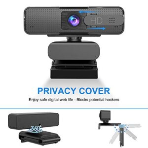 1080P Webcam with Microphone & Privacy Cover HD Autofocus USB Webcam Streaming Computer Web Camera Widescreen Video Web Cam PC Webcam for Desktop Mac Laptop Calling Recording Conferencing Gaming