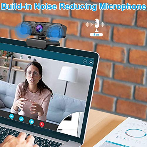 1080P Webcam with Microphone & Privacy Cover HD Autofocus USB Webcam Streaming Computer Web Camera Widescreen Video Web Cam PC Webcam for Desktop Mac Laptop Calling Recording Conferencing Gaming