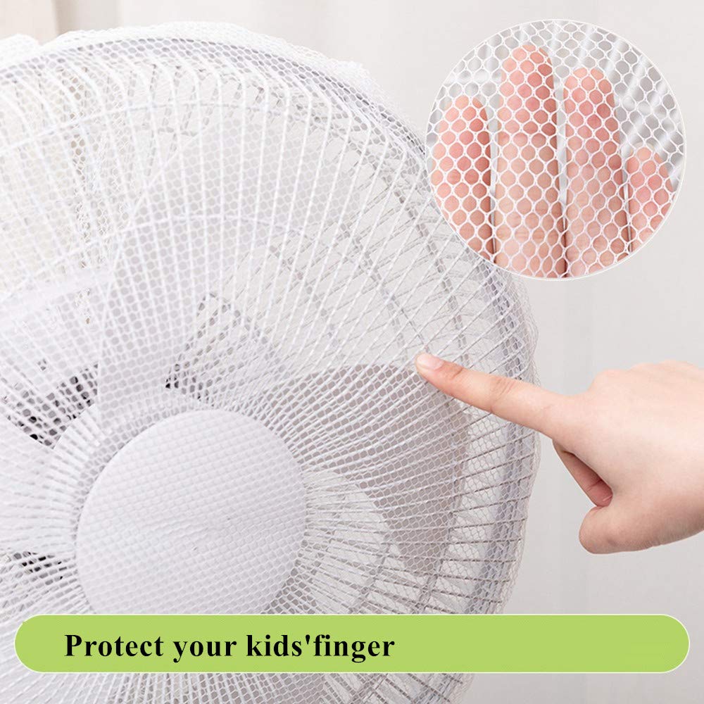 2 Pack-18" Fan Safety Protection Cover,Kid Children Finger Protect Fan Net Guard,Washable Pedestal Fan Dustproof Cover,Summer Home Fan Safety Dust Cover for Parents of Toddlers(1pcs/Black+1pcs/White)