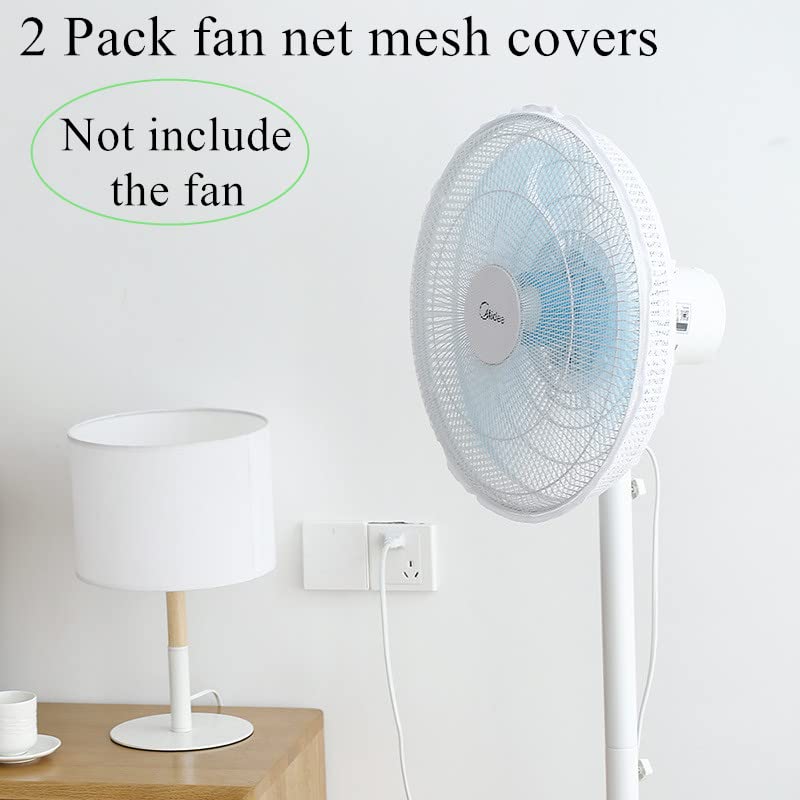 2 Pack-18" Fan Safety Protection Cover,Kid Children Finger Protect Fan Net Guard,Washable Pedestal Fan Dustproof Cover,Summer Home Fan Safety Dust Cover for Parents of Toddlers(1pcs/Black+1pcs/White)